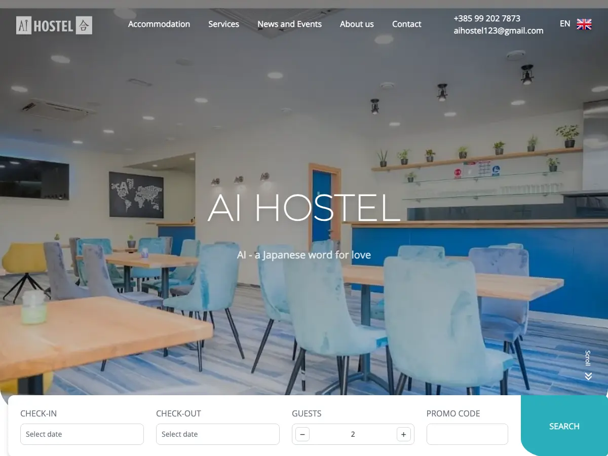 AI Hostel's website