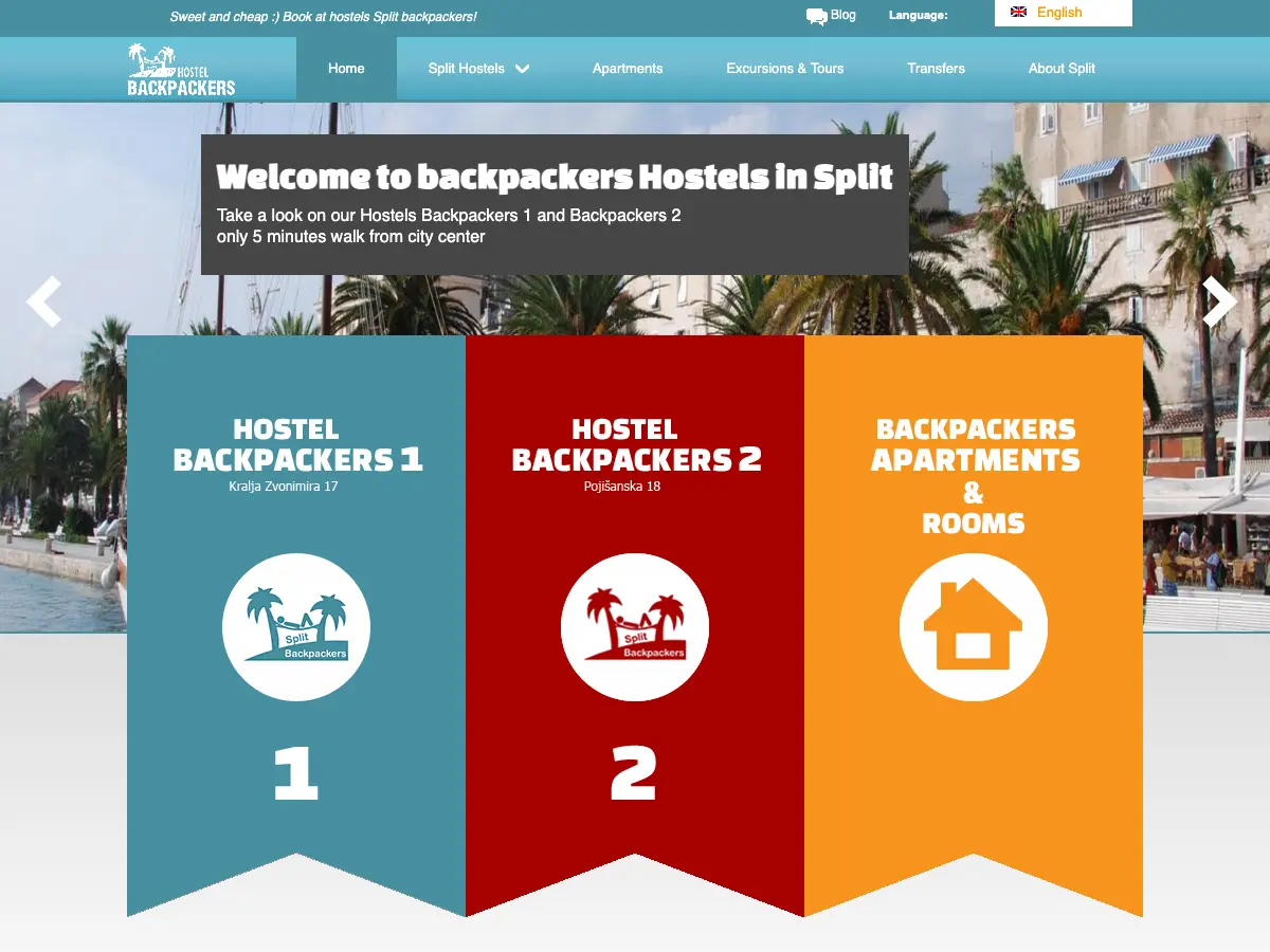 Hostel Split Backpackers's website