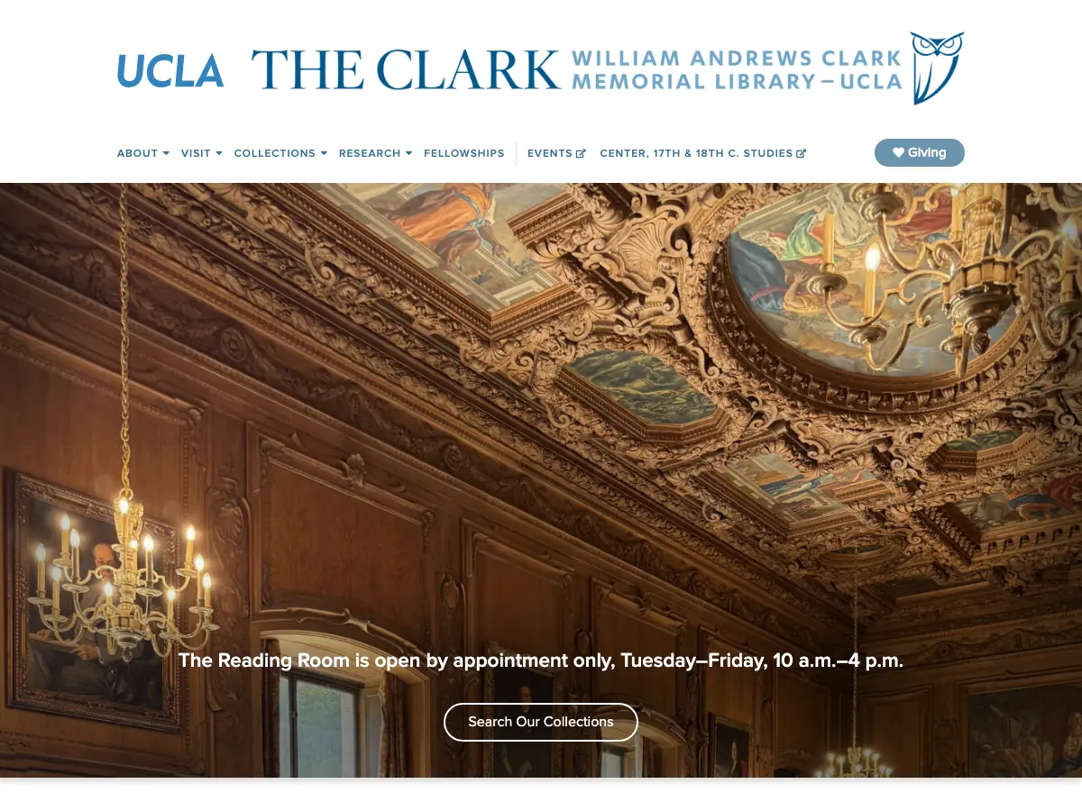 William Andrews Clark Memorial Library's website