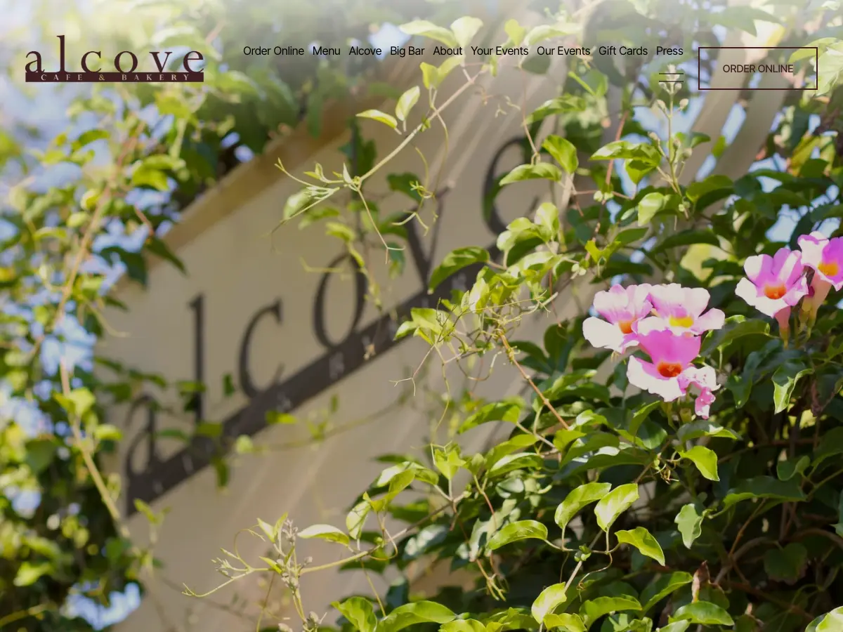 Alcove Cafe & Bakery's website