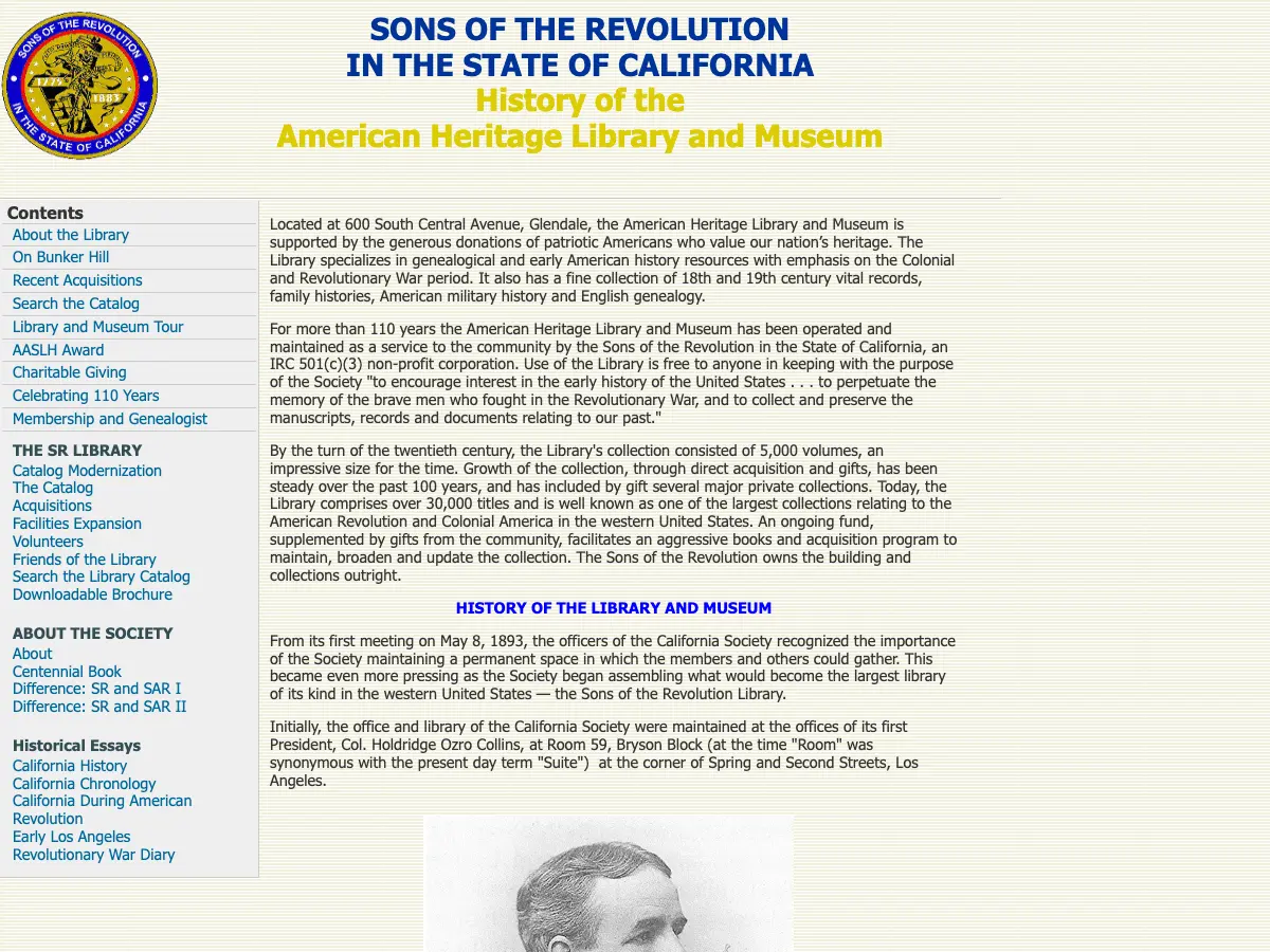 Sons of the Revolution Library and Museum's website