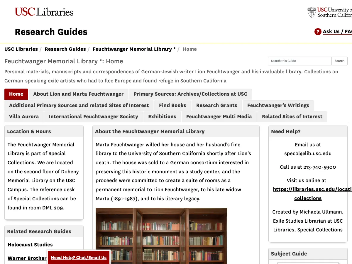 Doheny Memorial Library's website