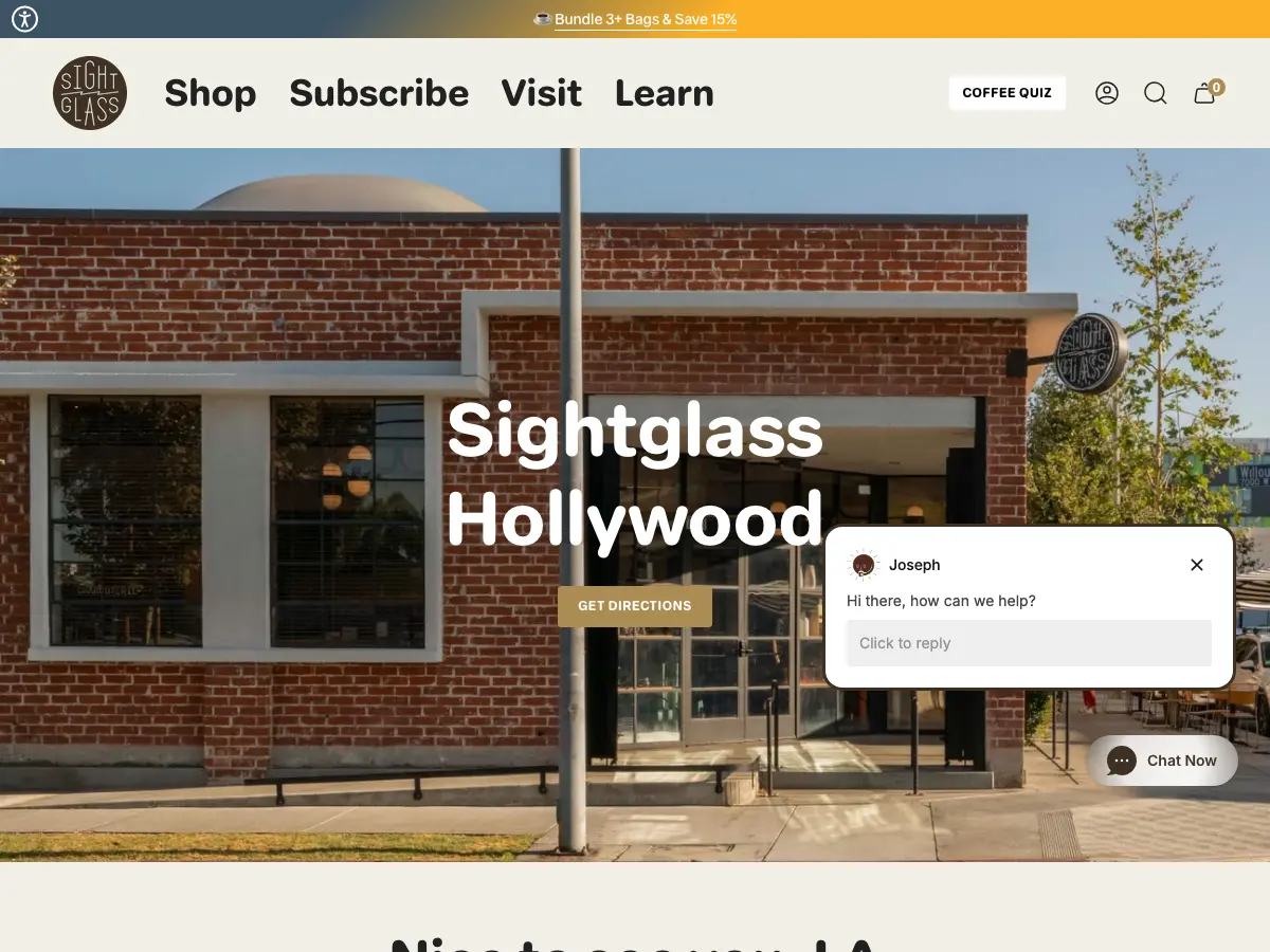 Sightglass Coffee's website