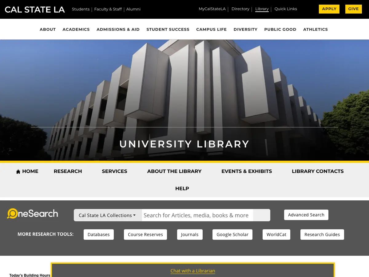 Cal State LA Library's website