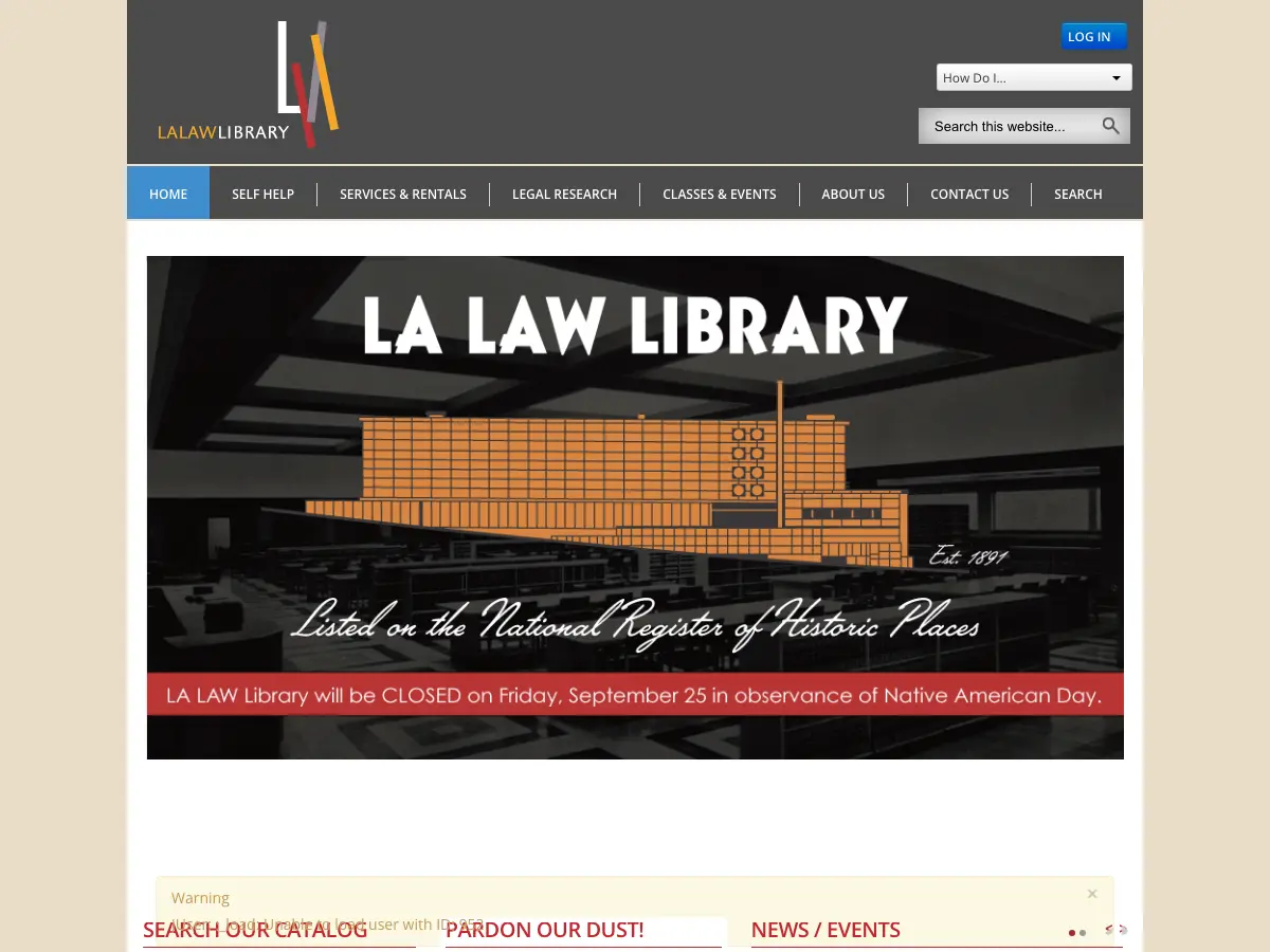 LA Law Library's website