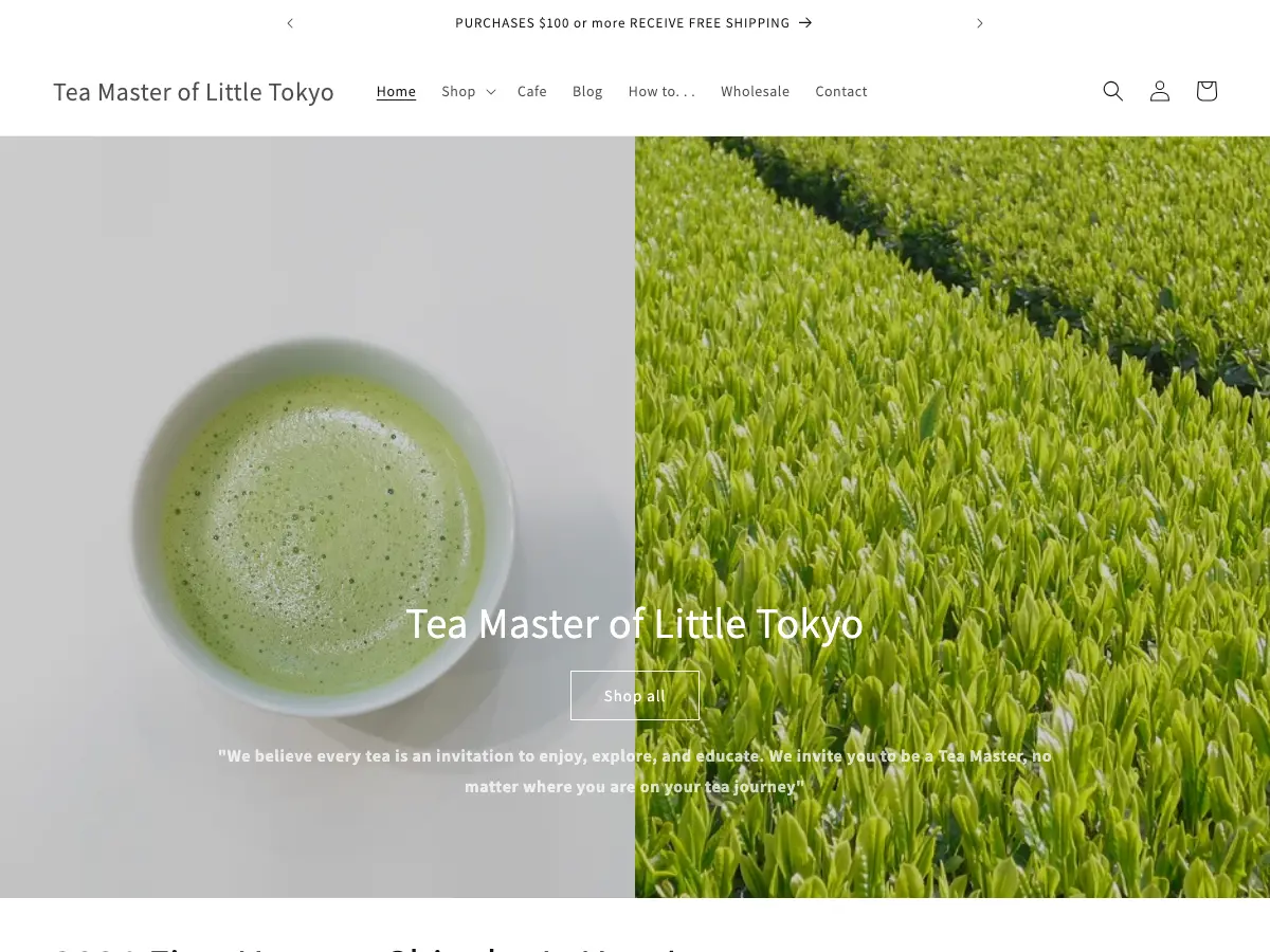 Tea Master Matcha Cafe and Green Tea Shop's website