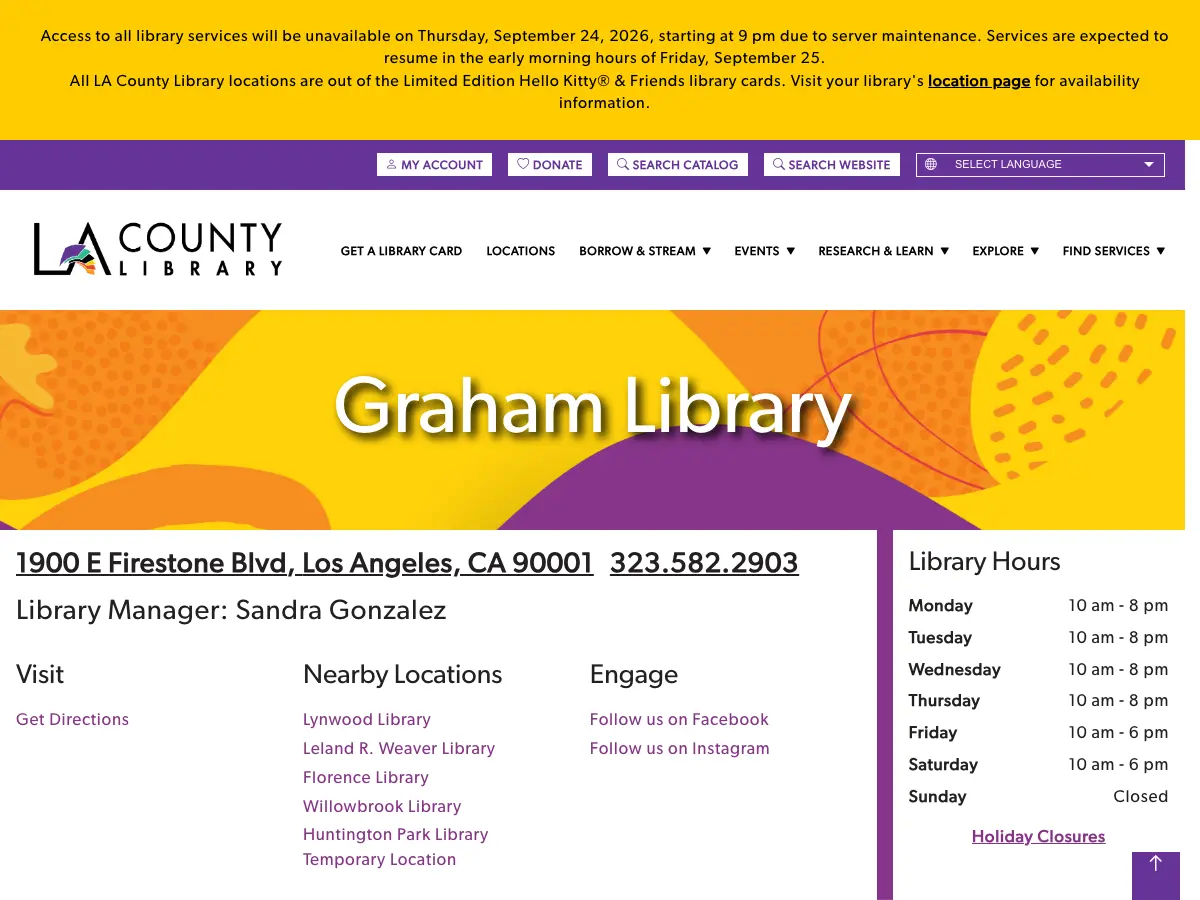 Graham Library's website