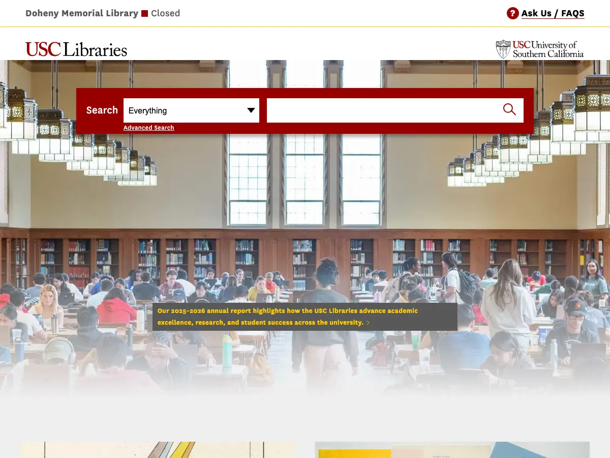 USC Libraries's website