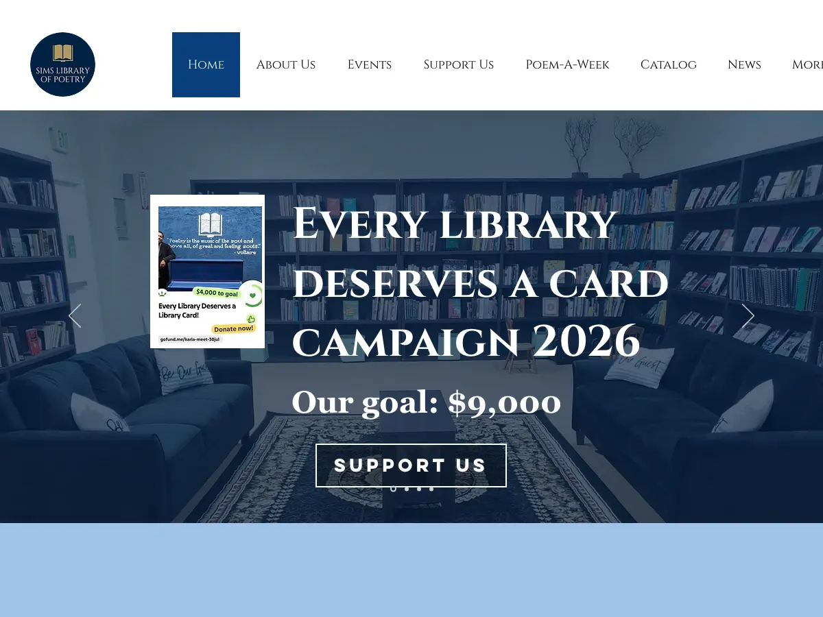 Sims Library Of Poetry's website