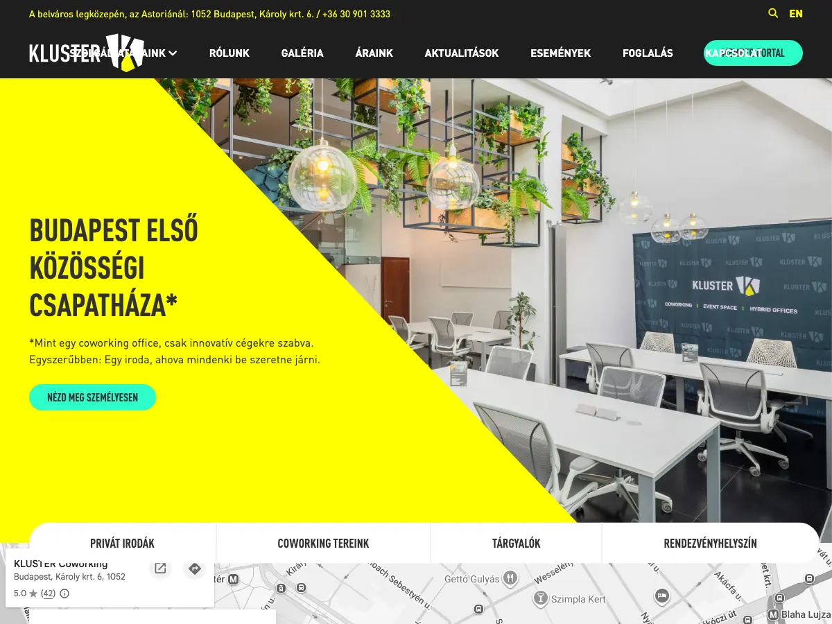 KLUSTER Coworking's website