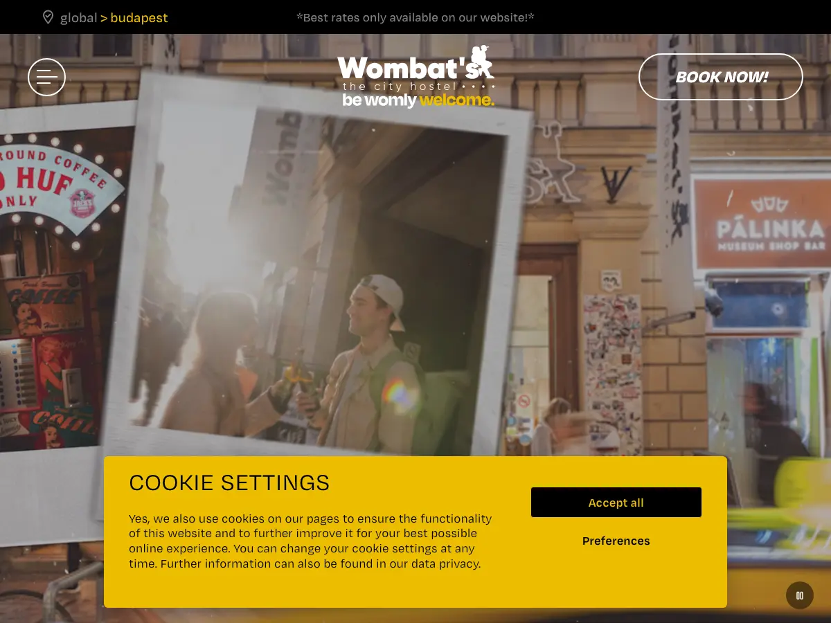 Wombat's City Hostel Budapest's website