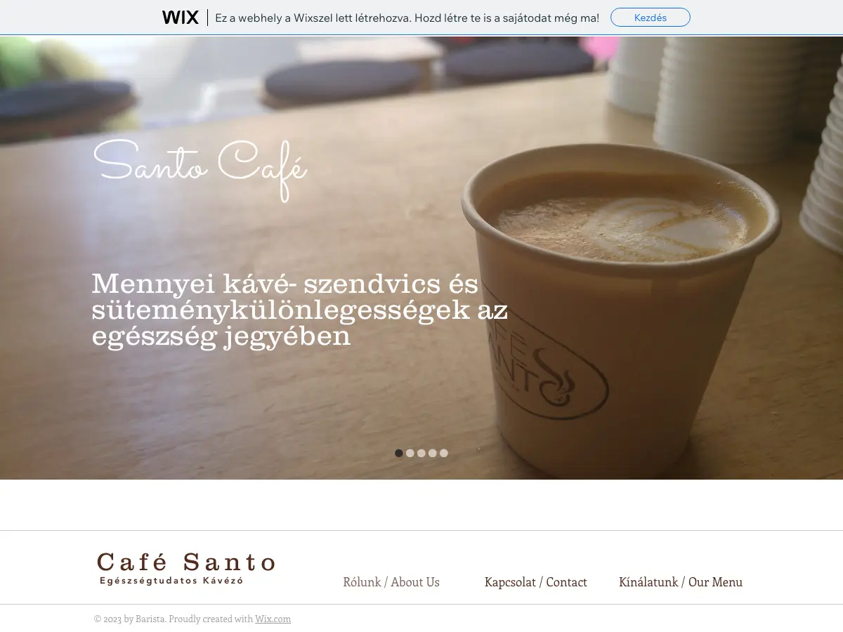 Café Santo's website