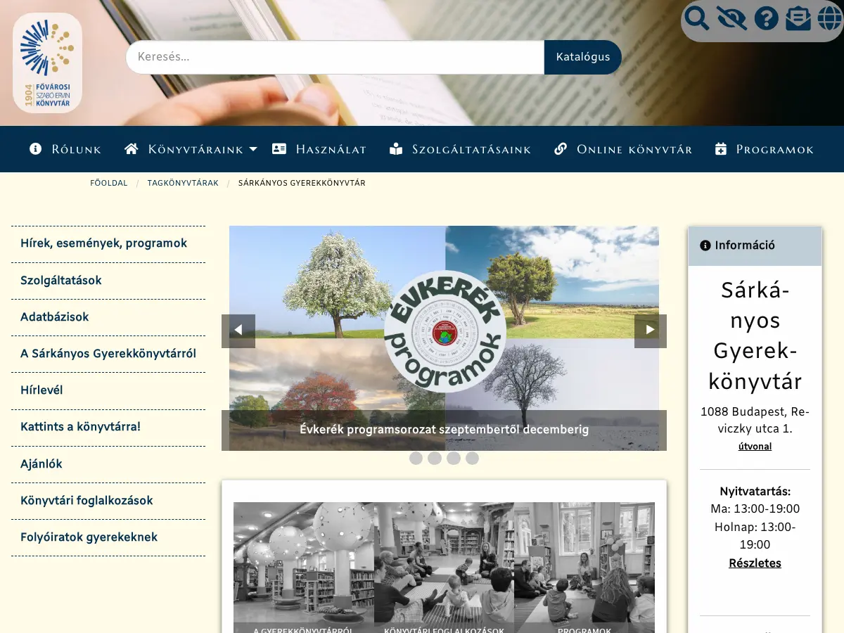 Sárkányos Gyerekkönyvtár's website