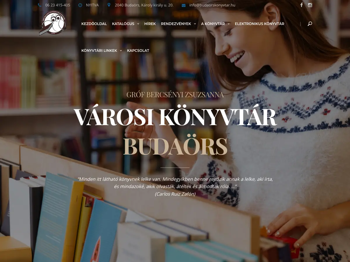 Zsuzsanna gróf Bercsényi City Library's website