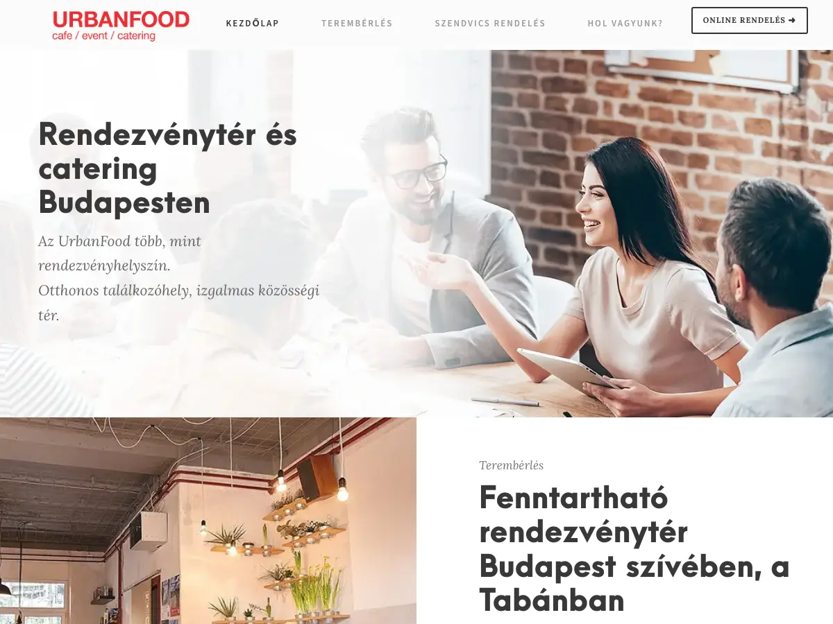 UrbanFood Cafe & Coworking's website