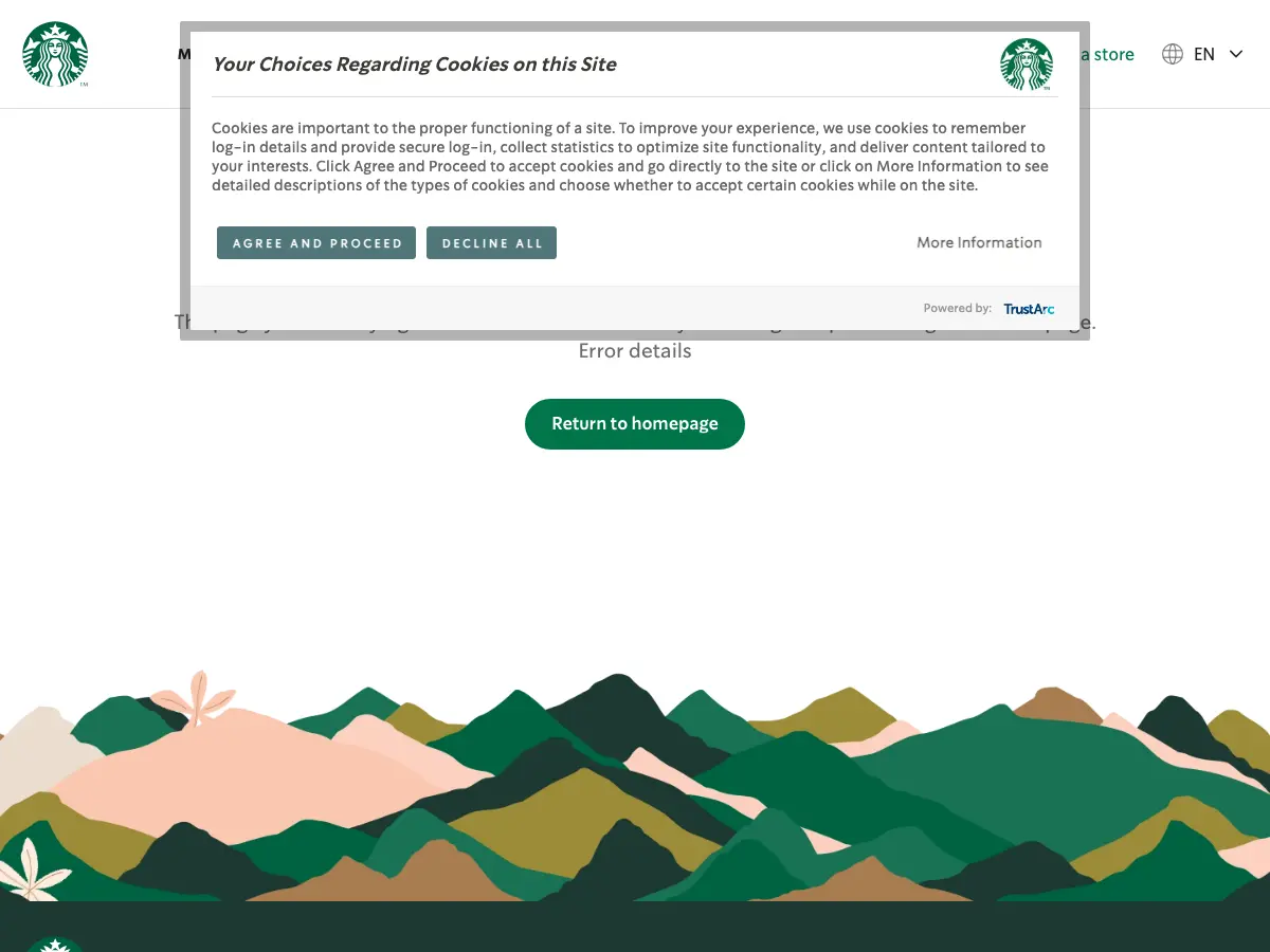 Starbucks's website