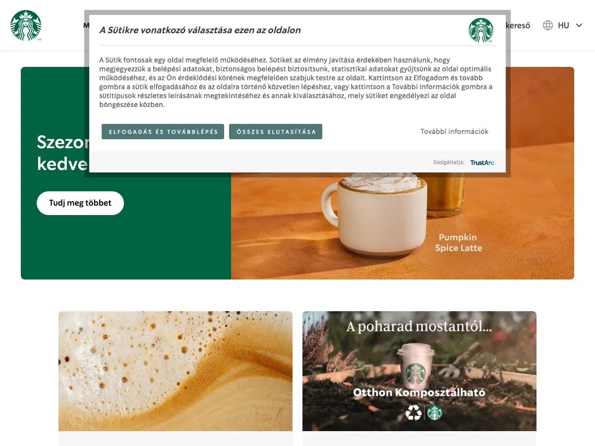 Starbucks's website