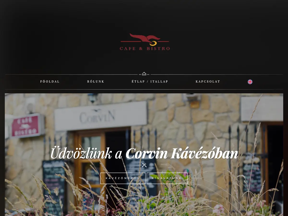 Corvin kávézó's website