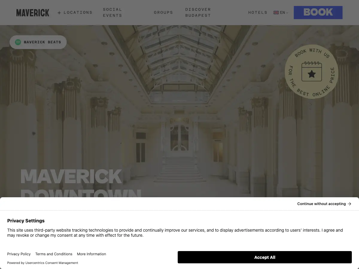 Maverick Hostel and Ensuites's website