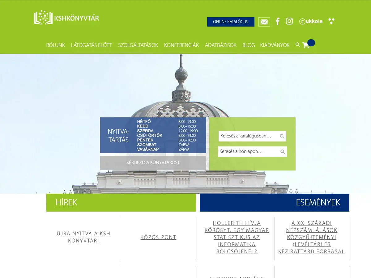 KSH Könyvtár's website