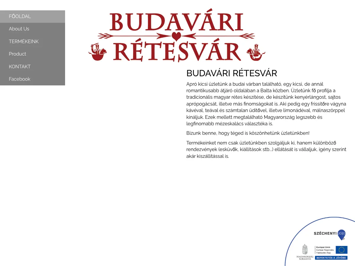 Budai Rétesvár's website