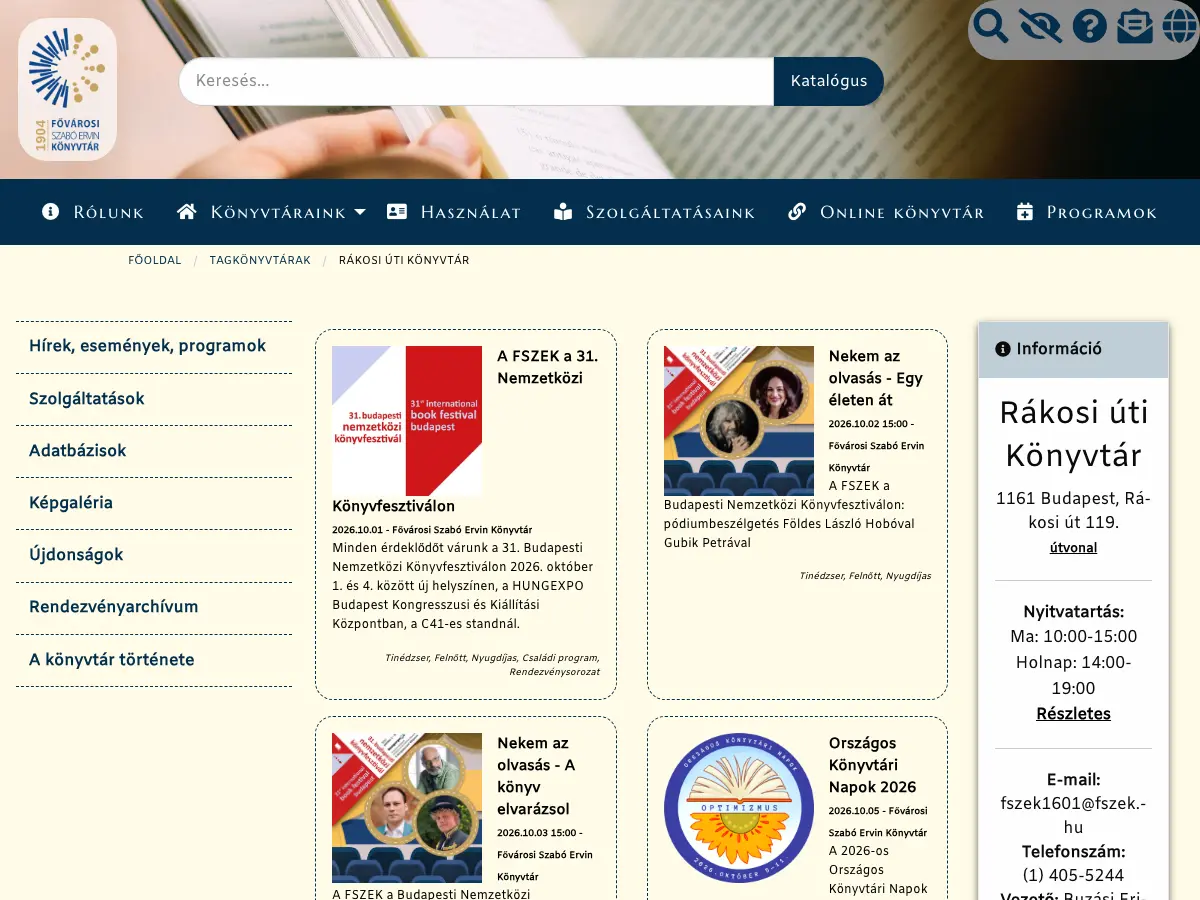 FSZEK Library's website