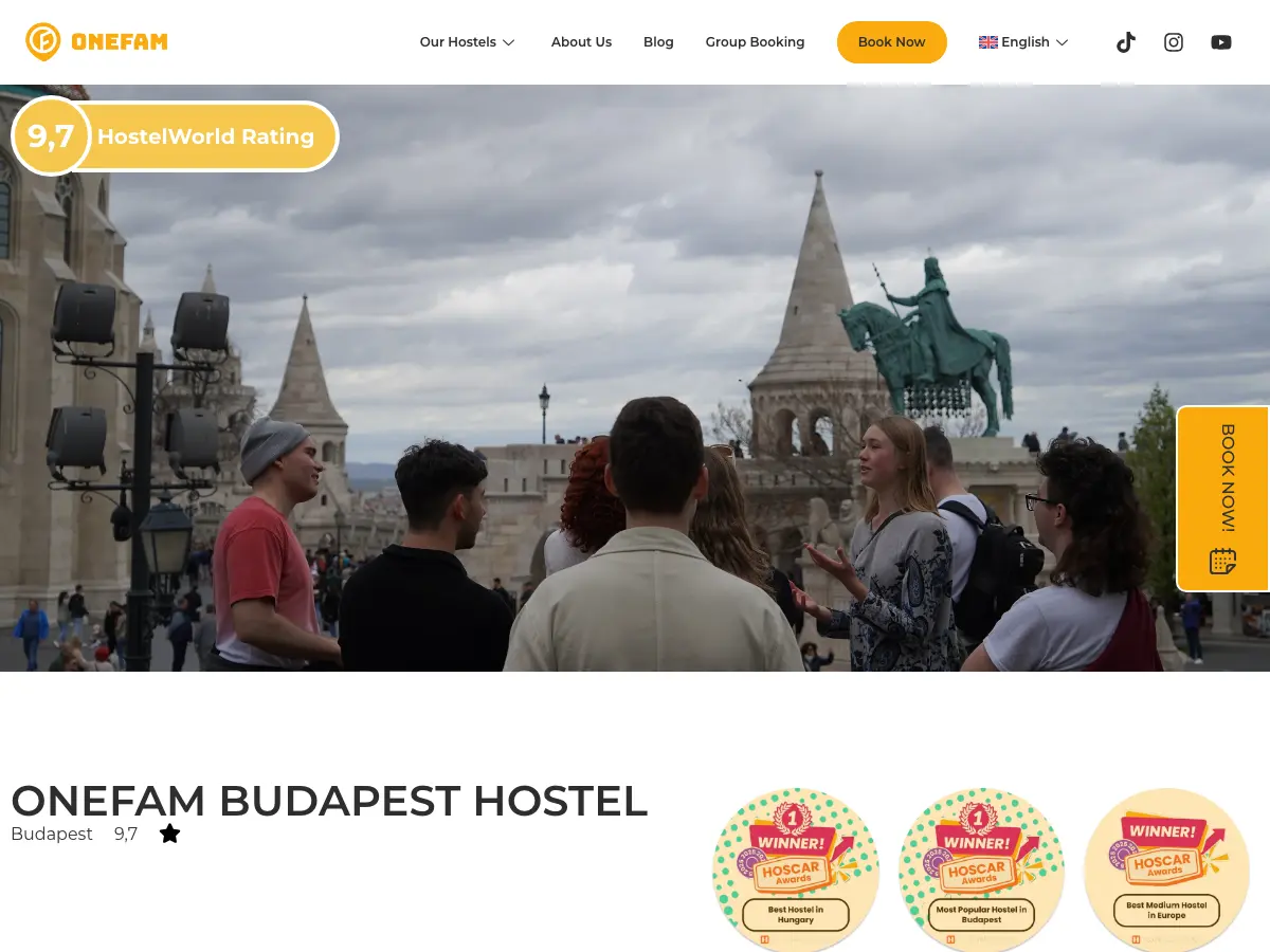Onefam Budapest Hostel's website