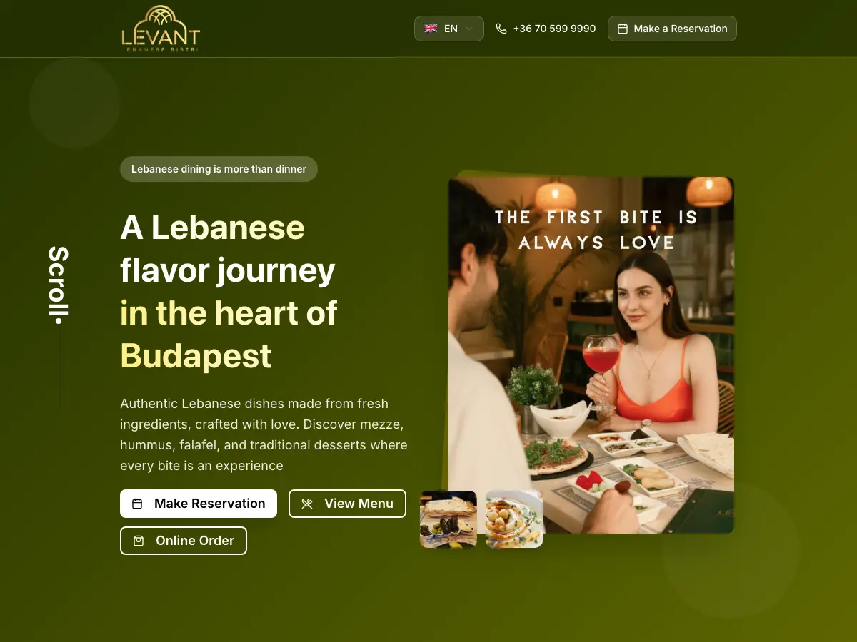 Levant Lebanese Bistro's website