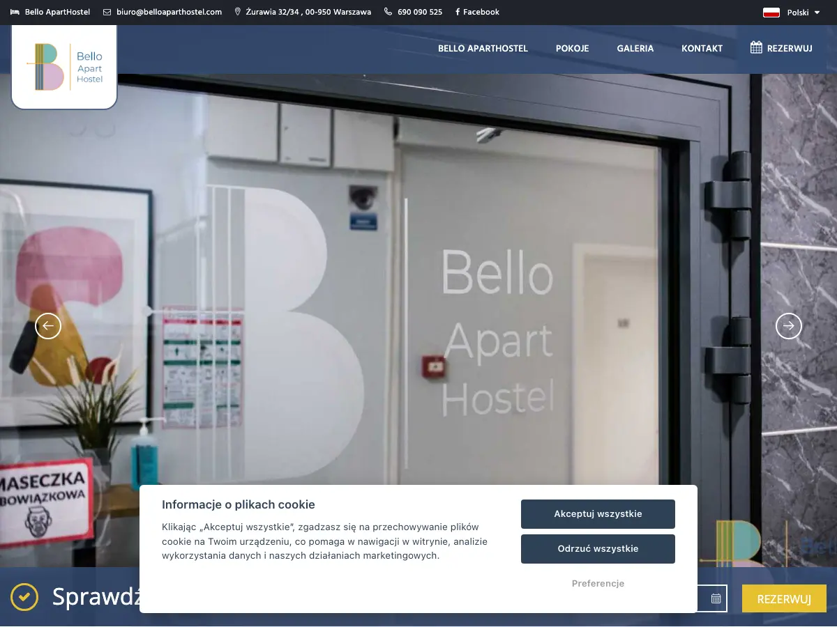 Bello ApartHostel's website