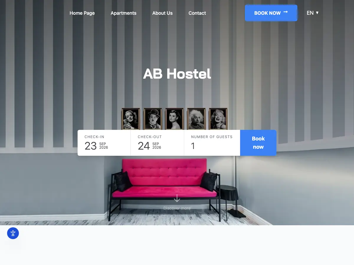AB Hostel's website
