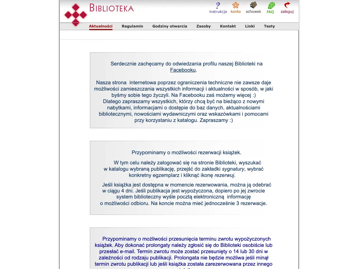 Biblioteka Uniwersytetu VIZJA's website