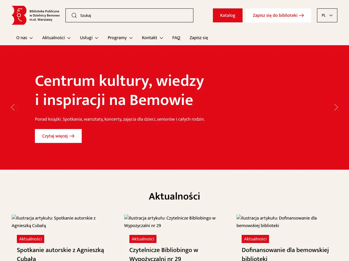 Biblioteka Publiczna w Dzielnicy Bemowo's website