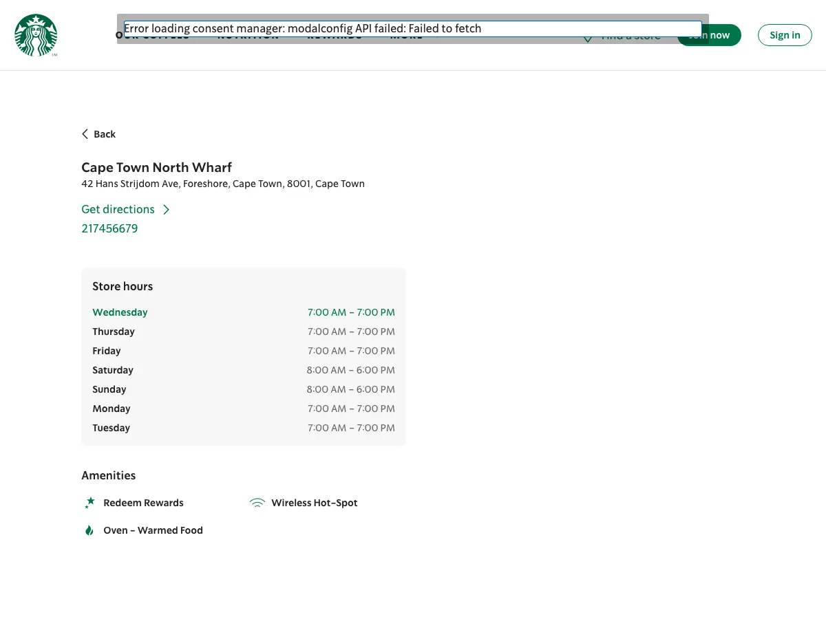 Starbucks's website