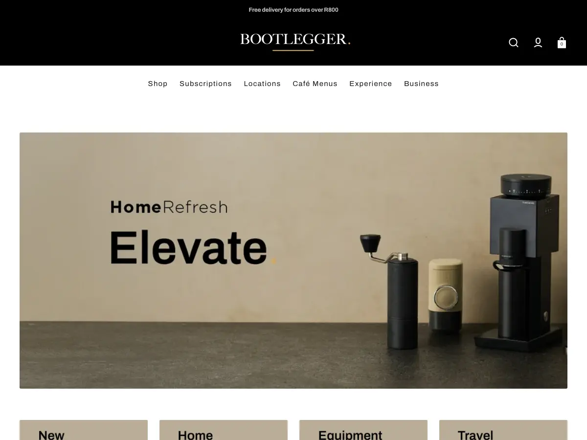 Bootlegger Coffee Company's website
