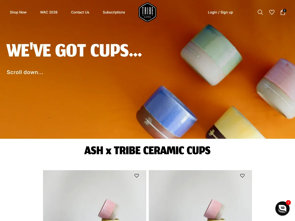 Tribe Coffee's website