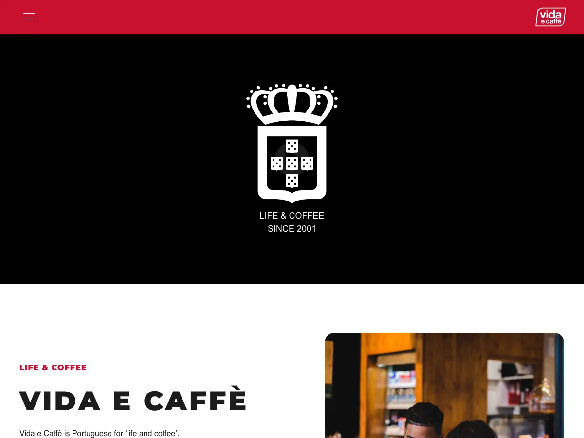 Vida e Caffè's website