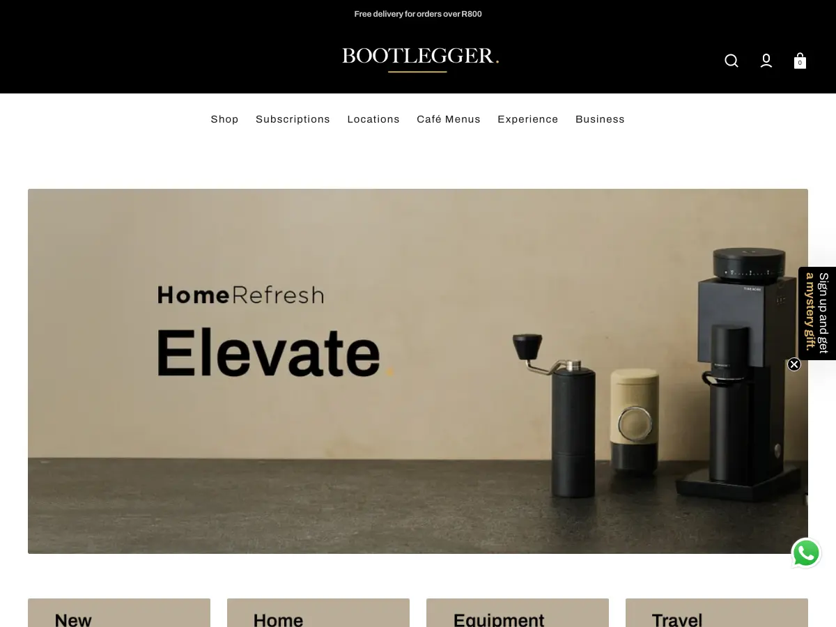 Bootlegger Coffee Company's website