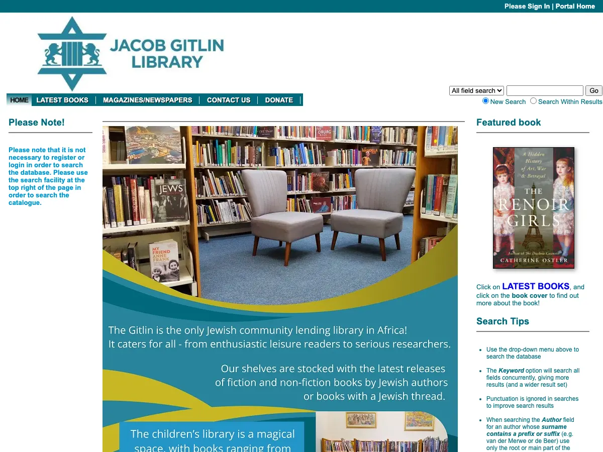 Jacob Gitlin Library's website