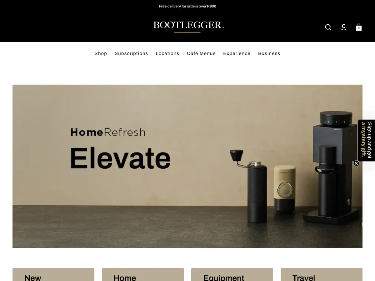 Bootlegger Coffee Company's website