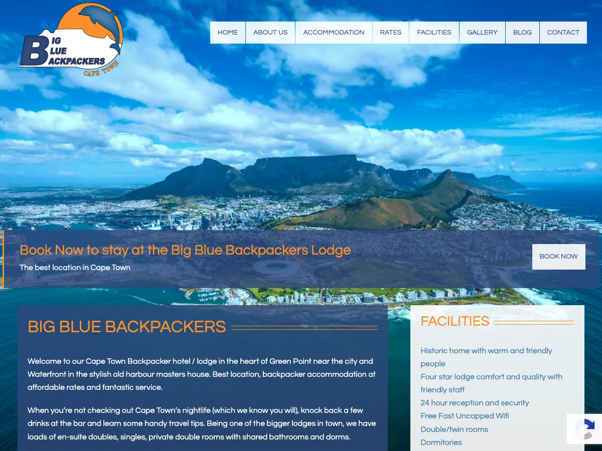 Big Blue Backpackers's website