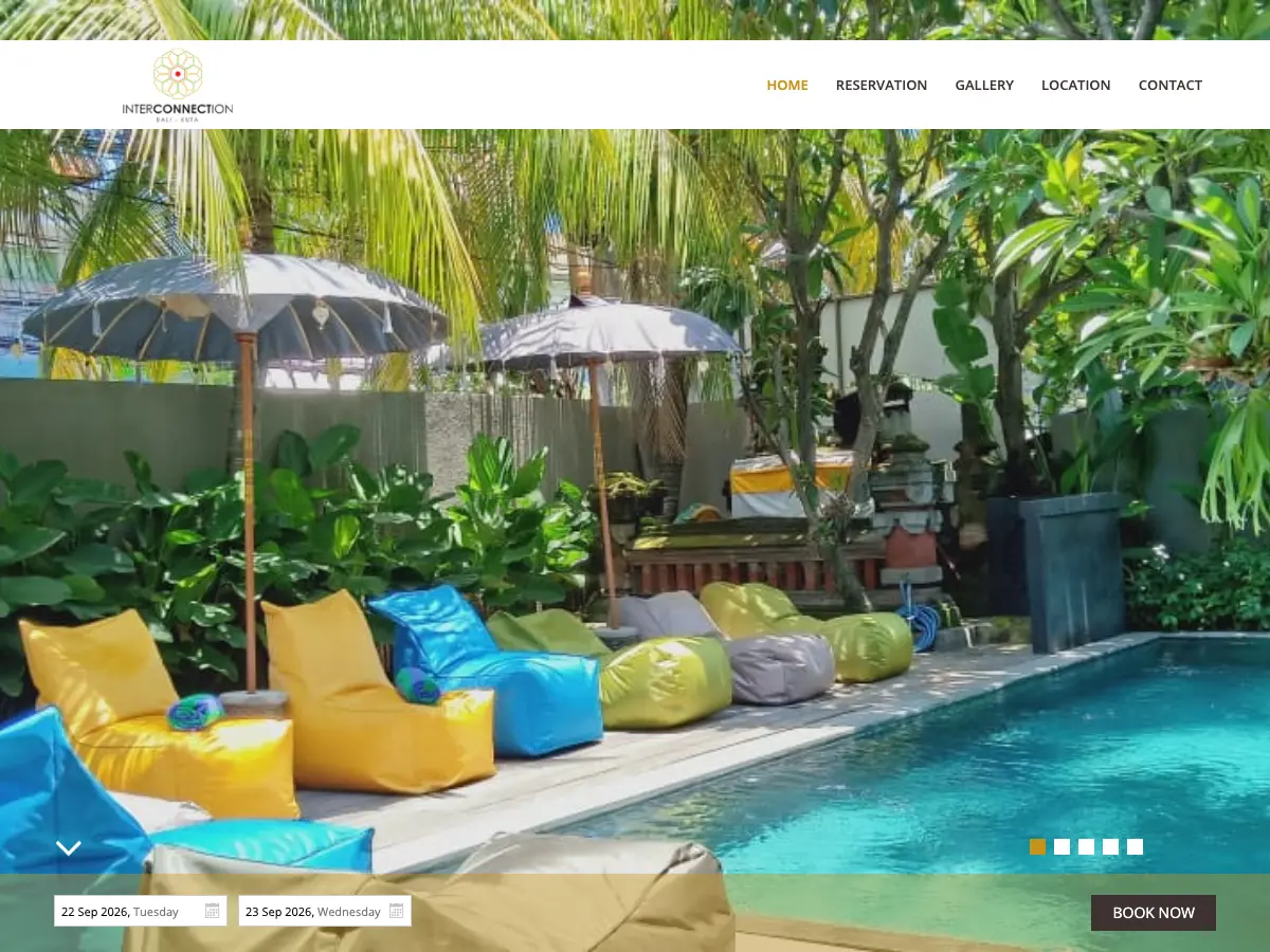 Interconnection Kuta Hostel's website