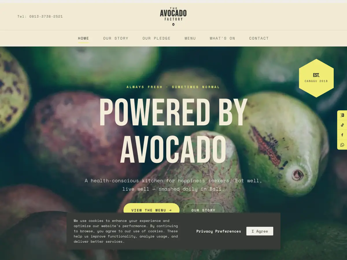 The Avocado Factory's website