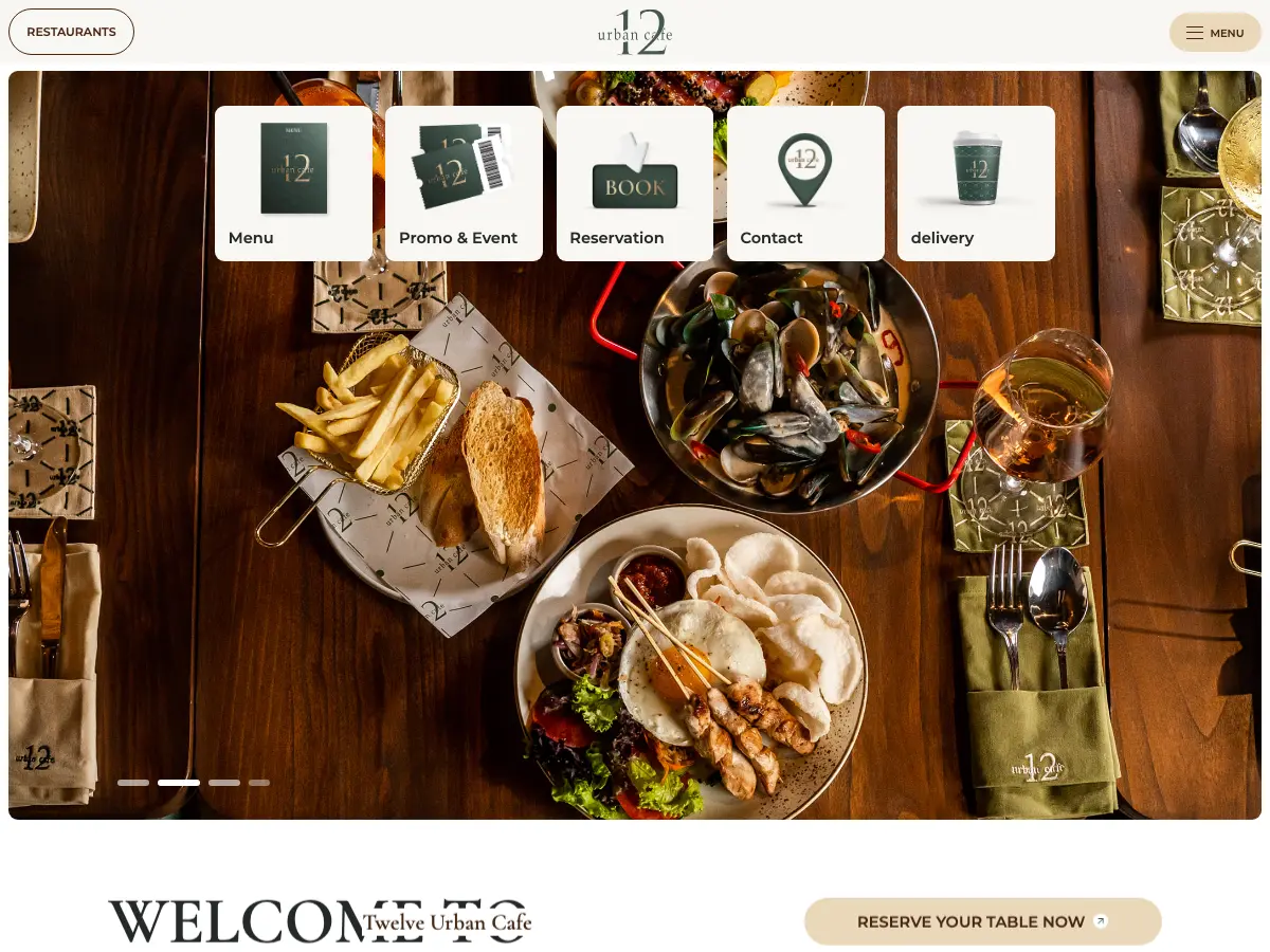 12 Urban Cafe's website