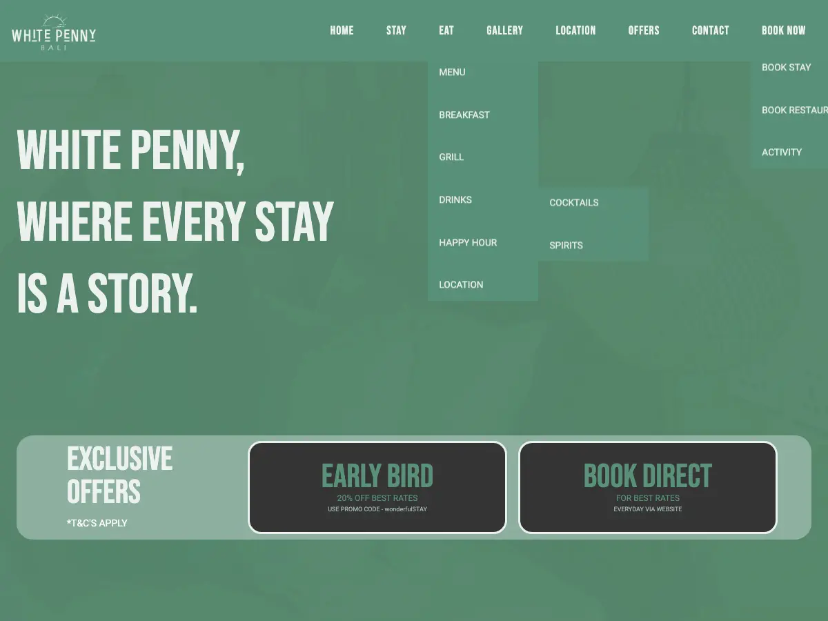 White Penny Hostel's website