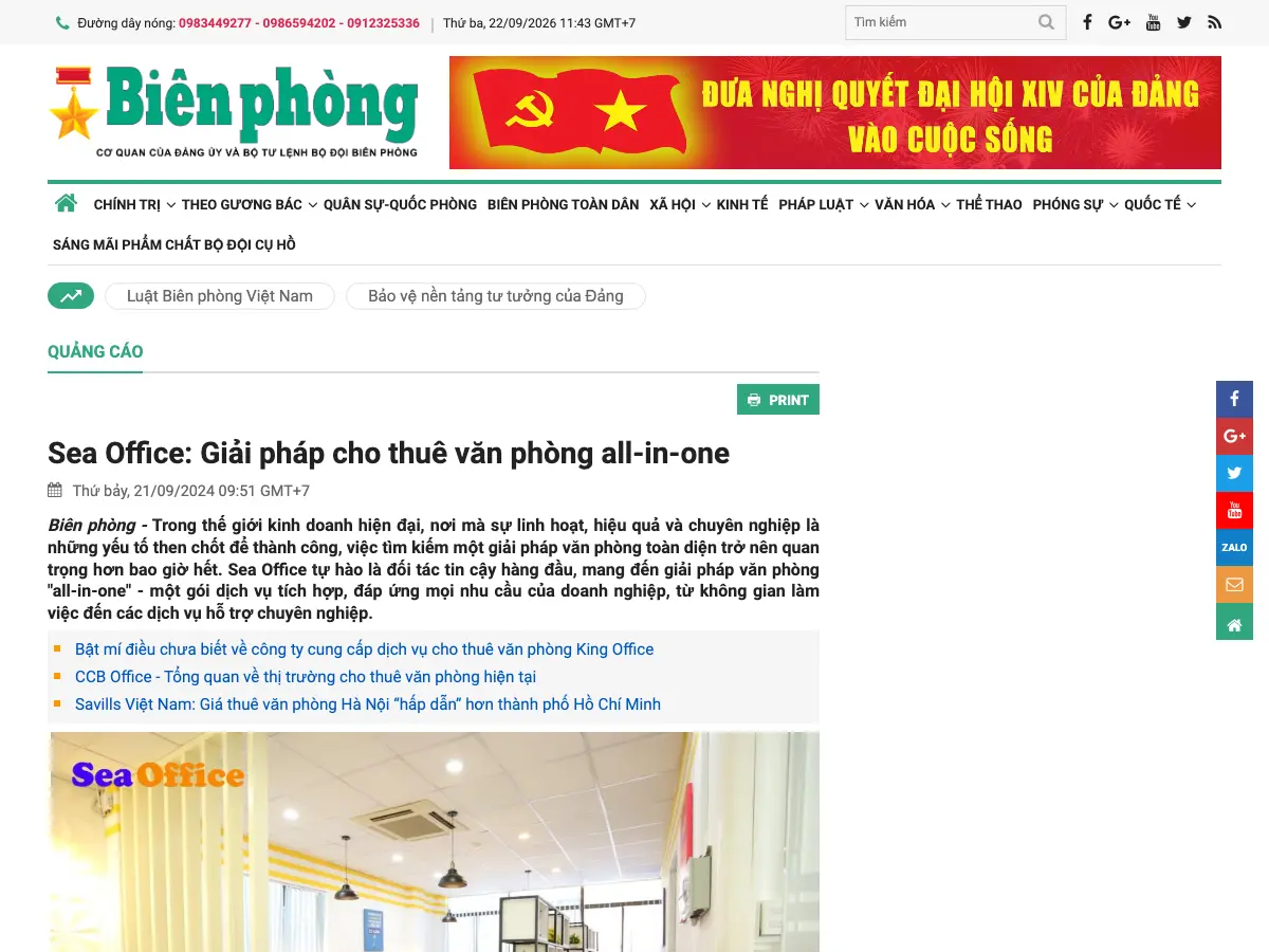 Sea Office - Cho thuê văn phòng ảo Coworking Space's website