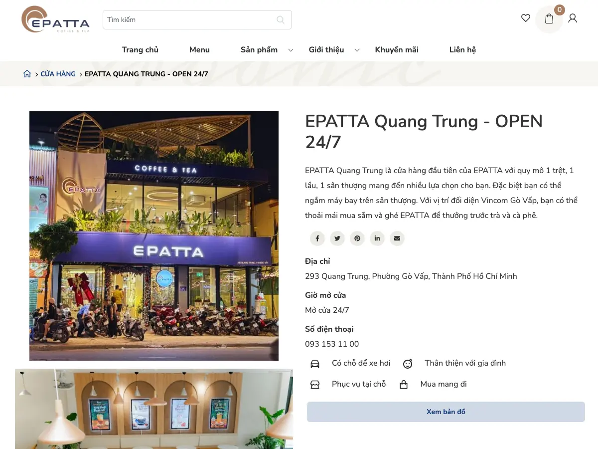Epatta Coffee's website