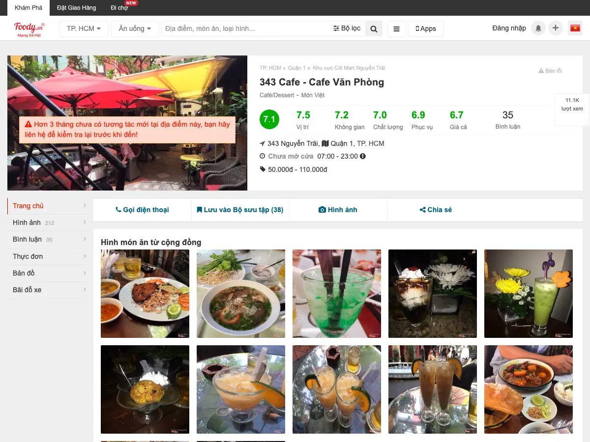 Cafe 343's website