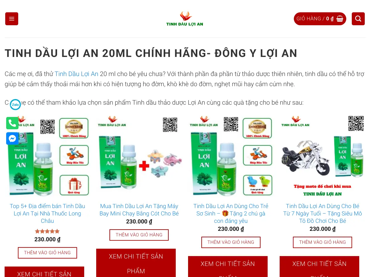 Tinh Dầu Lợi An's website
