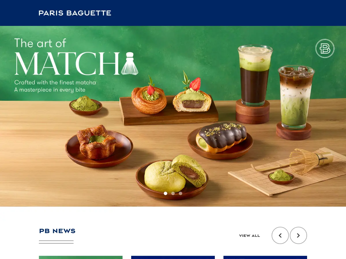 Paris Baguette Cao Thắng's website