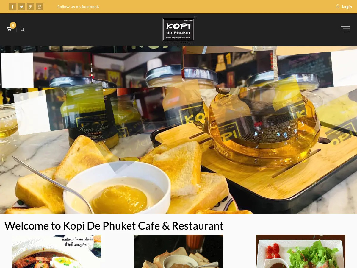 Kopi de Phuket Cafe & Restaurant Local Foods's website
